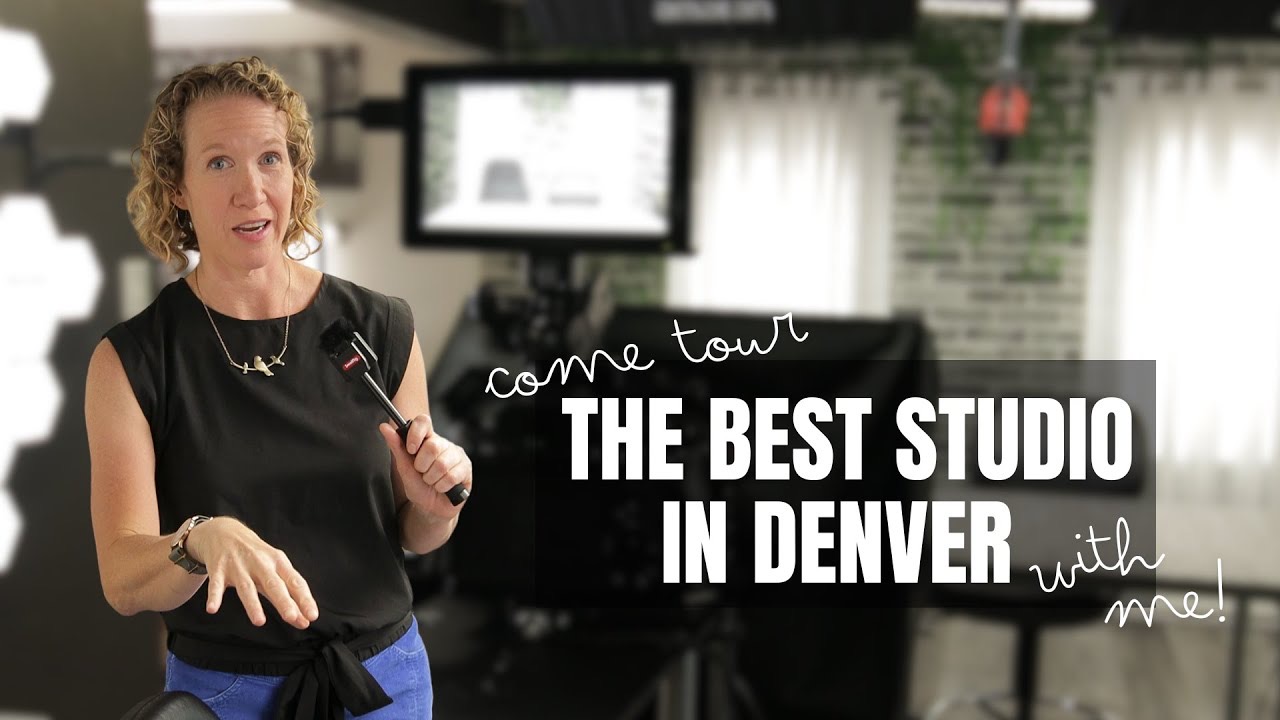 Heather in the studio with the title 'Come tour the best studio in Denver with me'